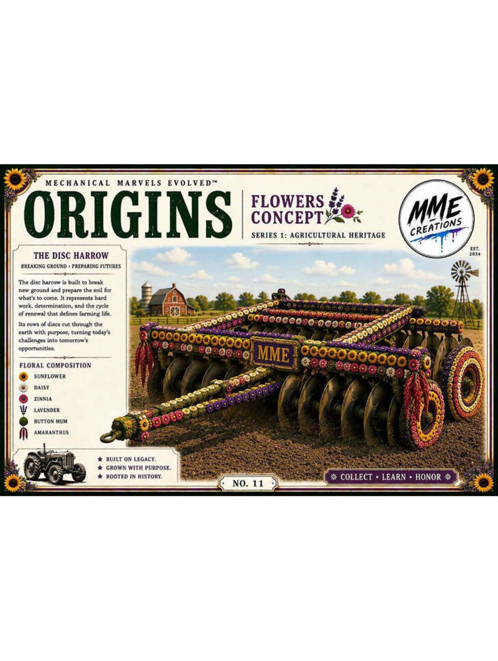 4655 Disc Harrow Farm Mode 8x10 Glossy Print